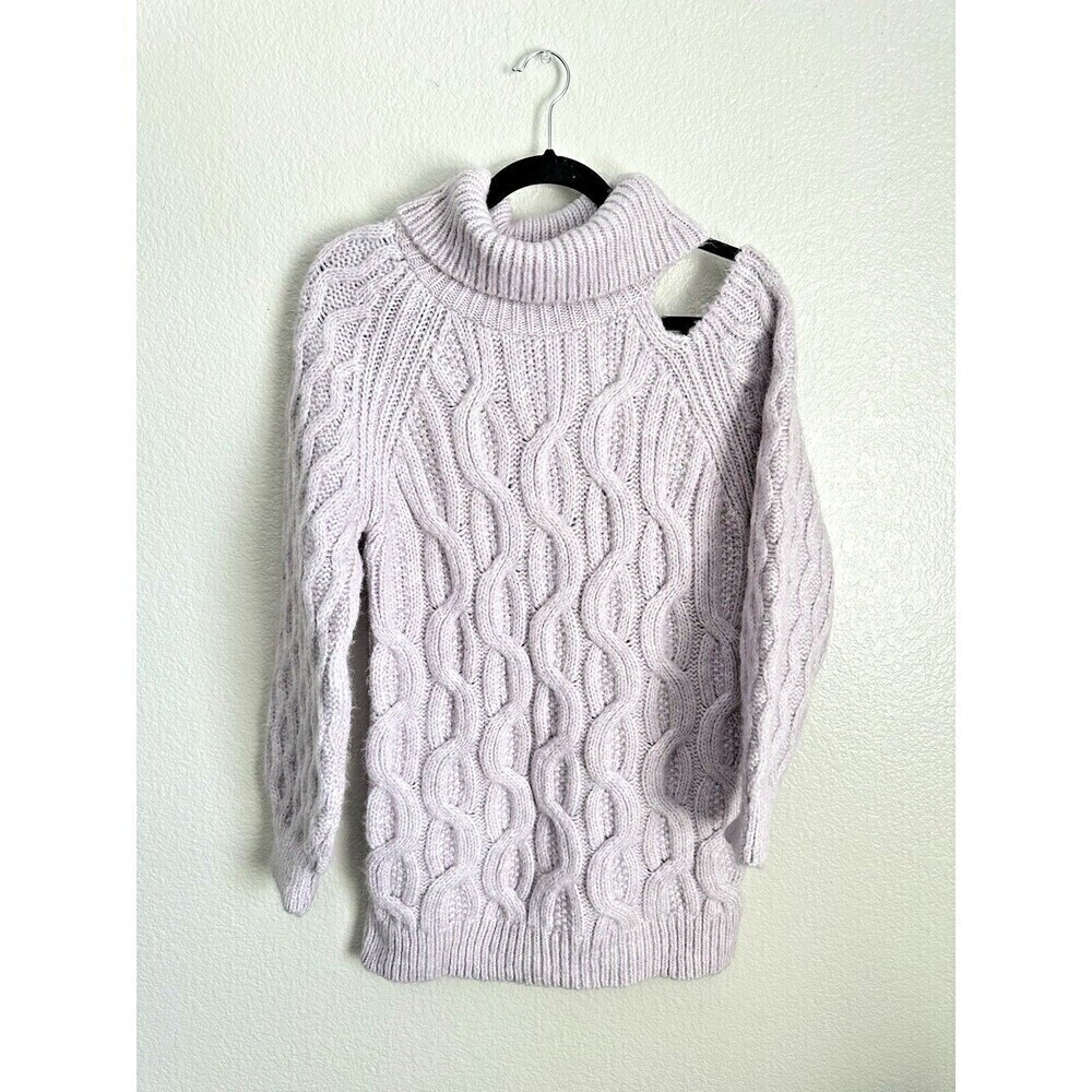 Anthropologie Pilcro Sweater Womens Size XS Boho Open Shoulder Cable Knit Tunic